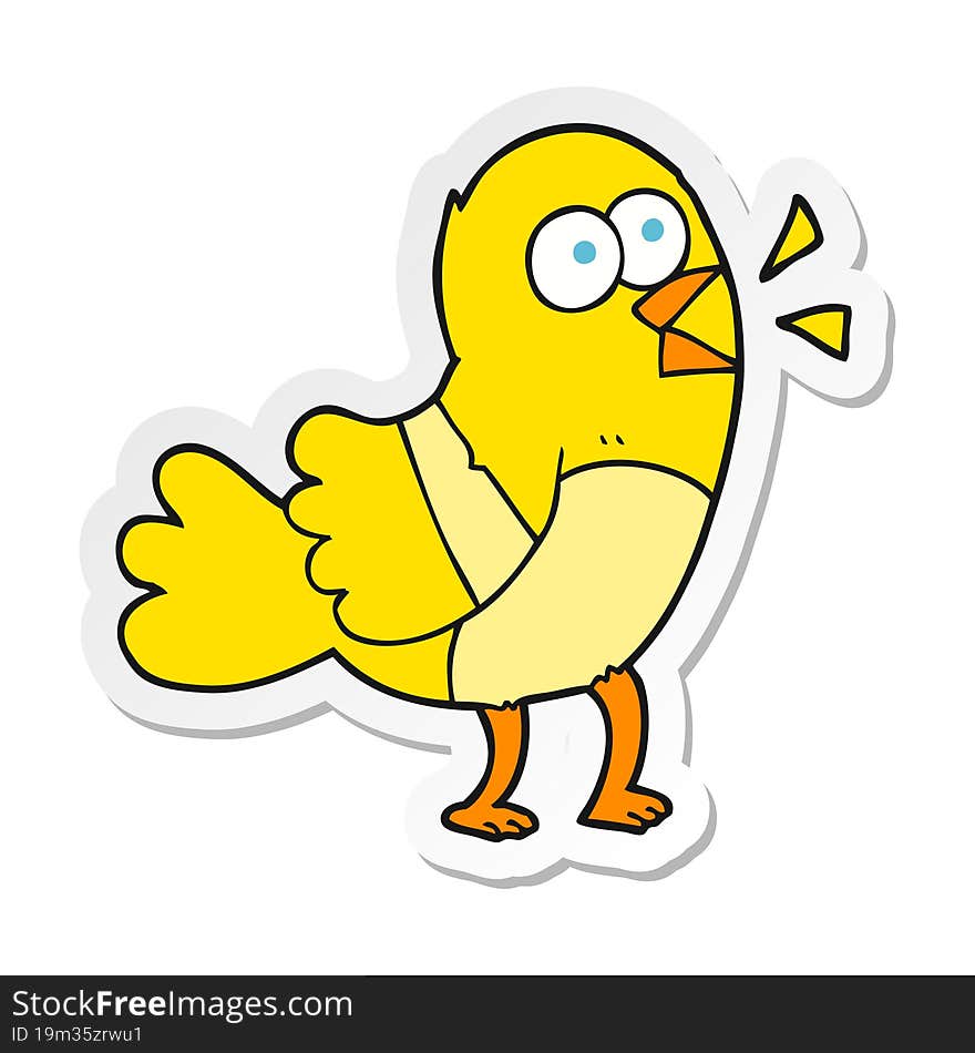 sticker of a cartoon bird