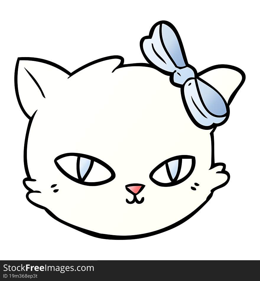 cartoon cat wearing bow. cartoon cat wearing bow