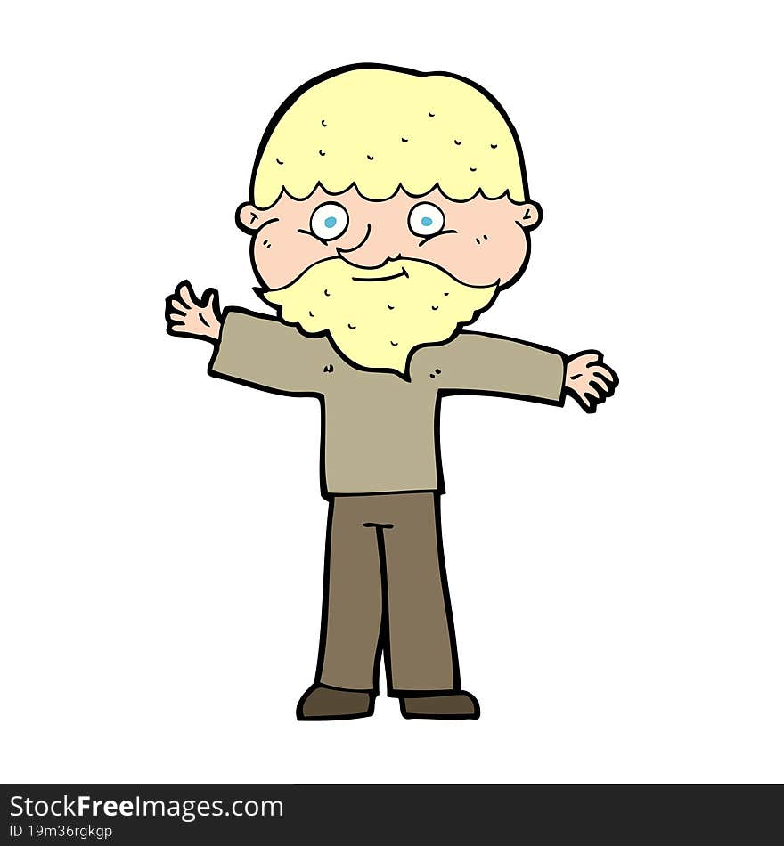 Cartoon Happy Man With Beard