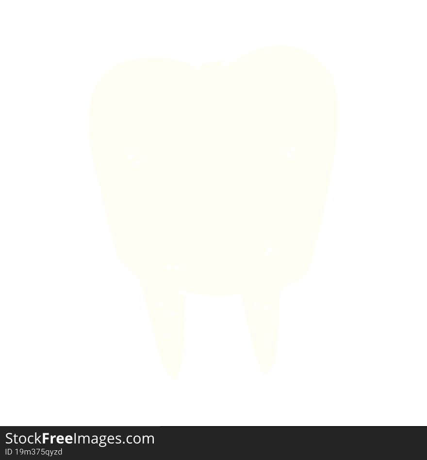 flat color style cartoon tooth