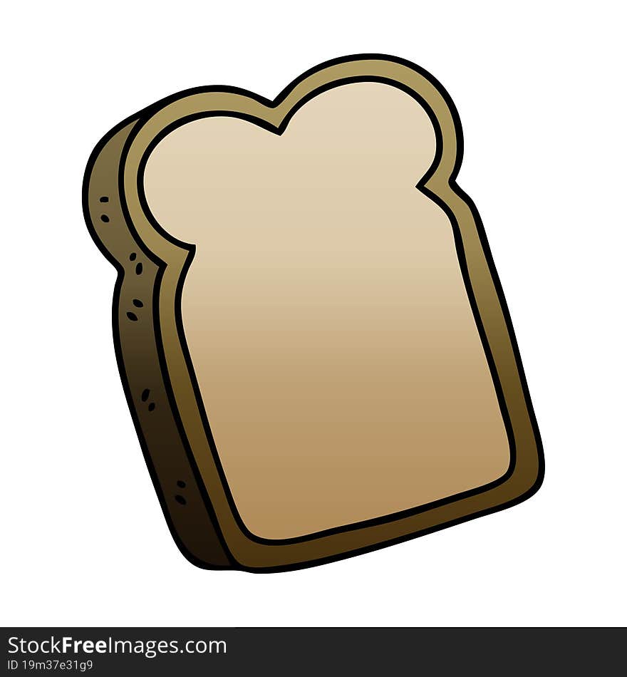 quirky gradient shaded cartoon slice of bread