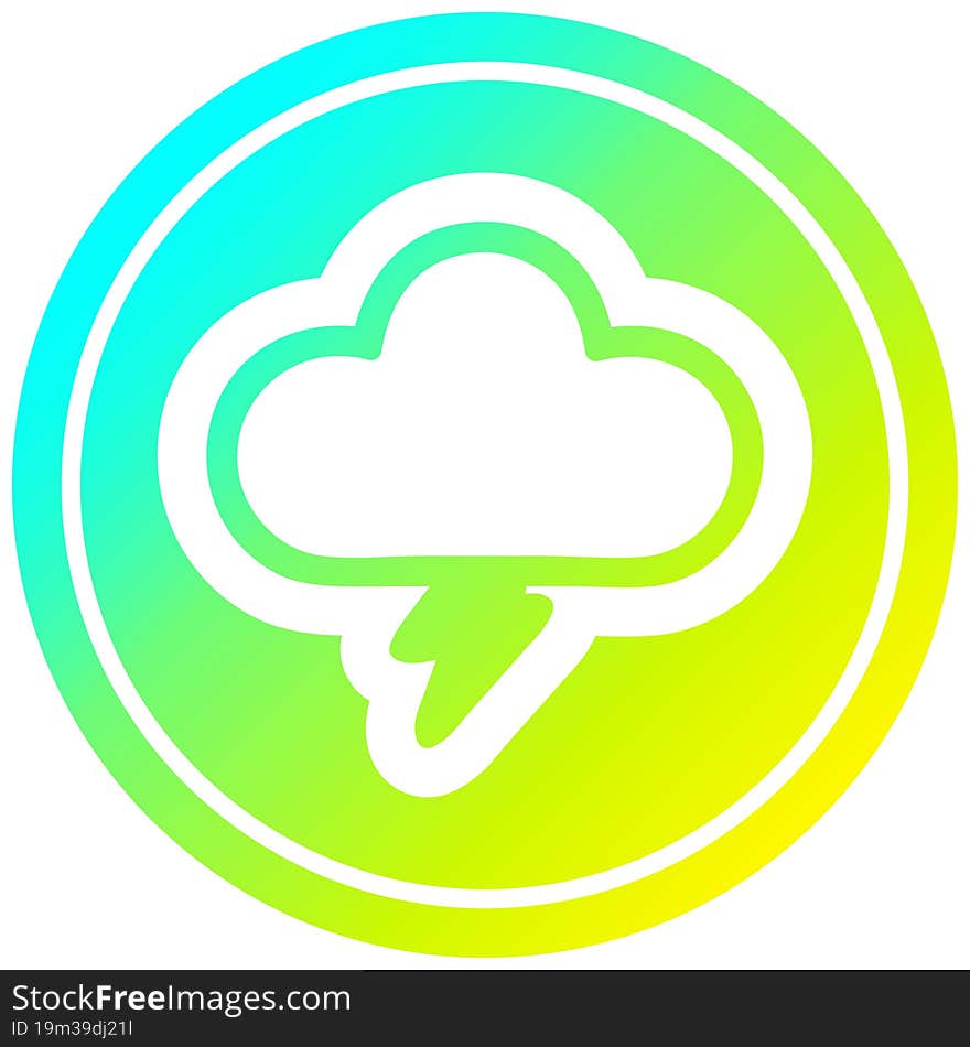 storm cloud circular in cold gradient spectrum