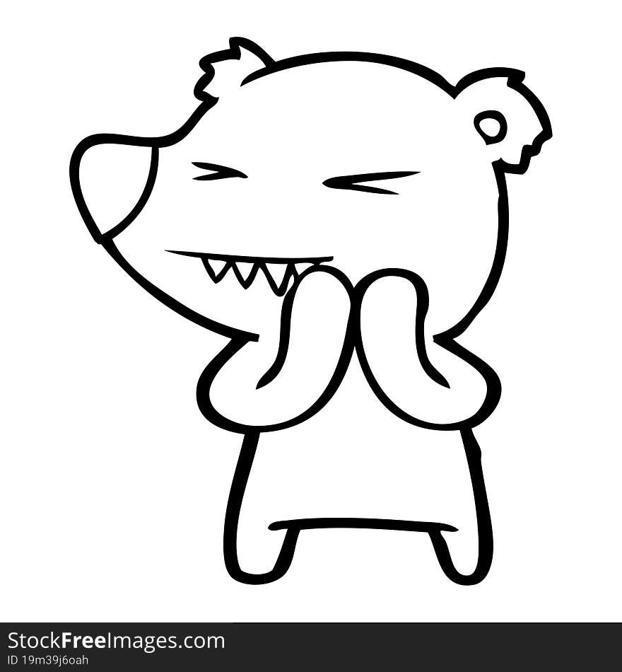 angry polar bear cartoon. angry polar bear cartoon