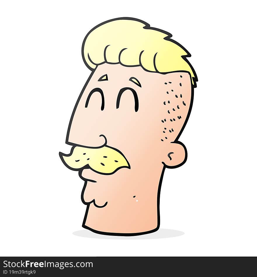 Cartoon Man With Hipster Hair Cut