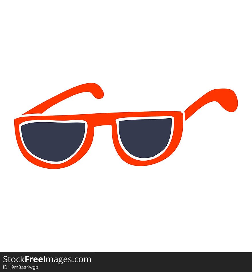 flat color illustration cartoon sunglasses