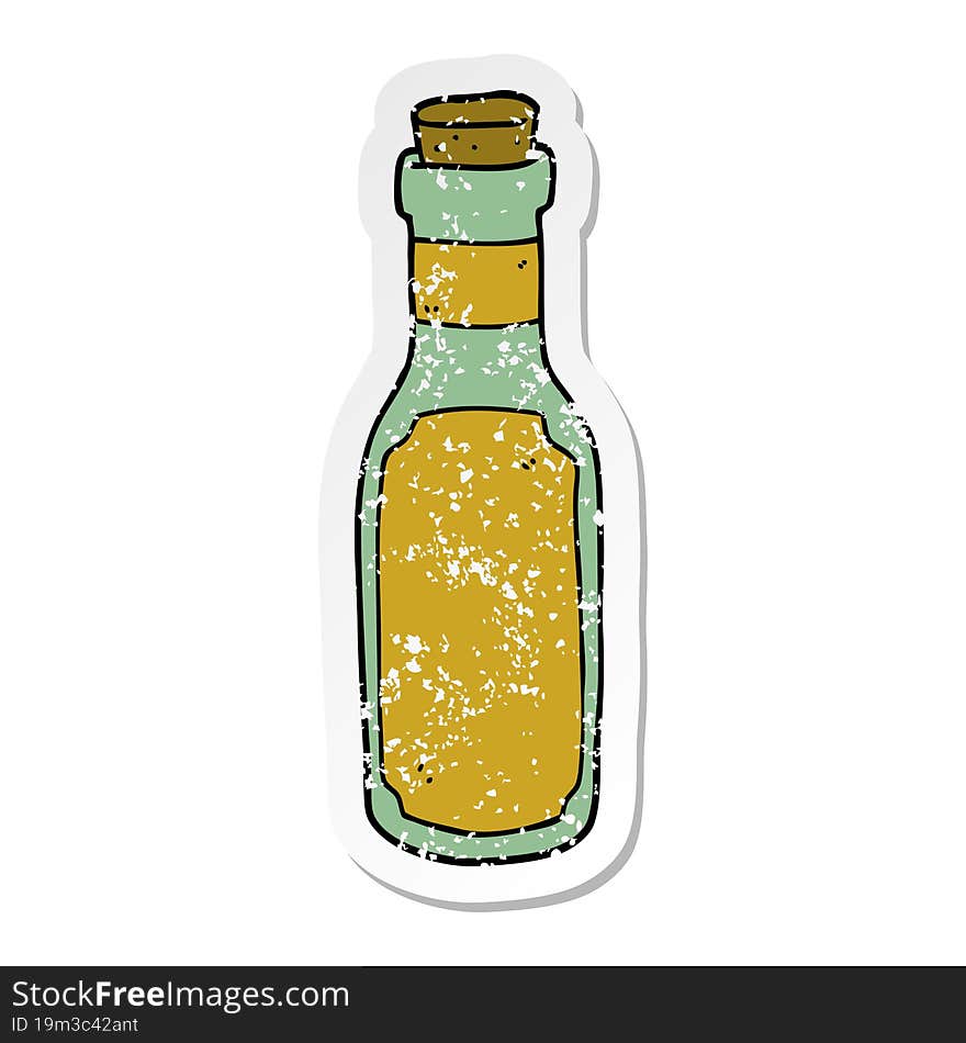 distressed sticker of a cartoon potion bottle