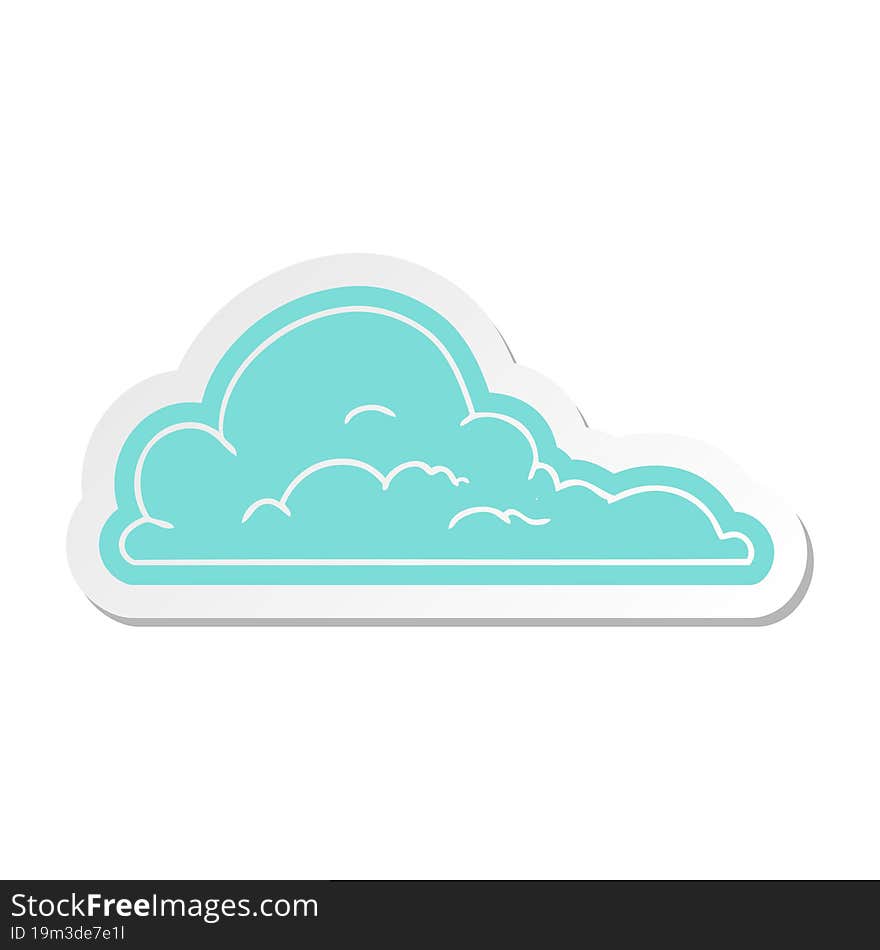 Cartoon Sticker Of White Large Clouds