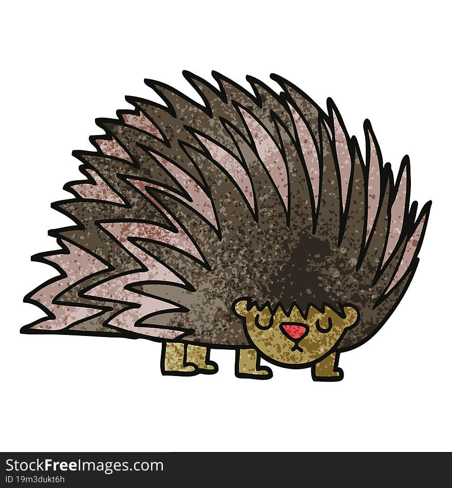 cartoon doodle spiky hedgehog