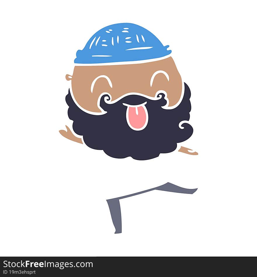 dancing man with beard sticking out tongue