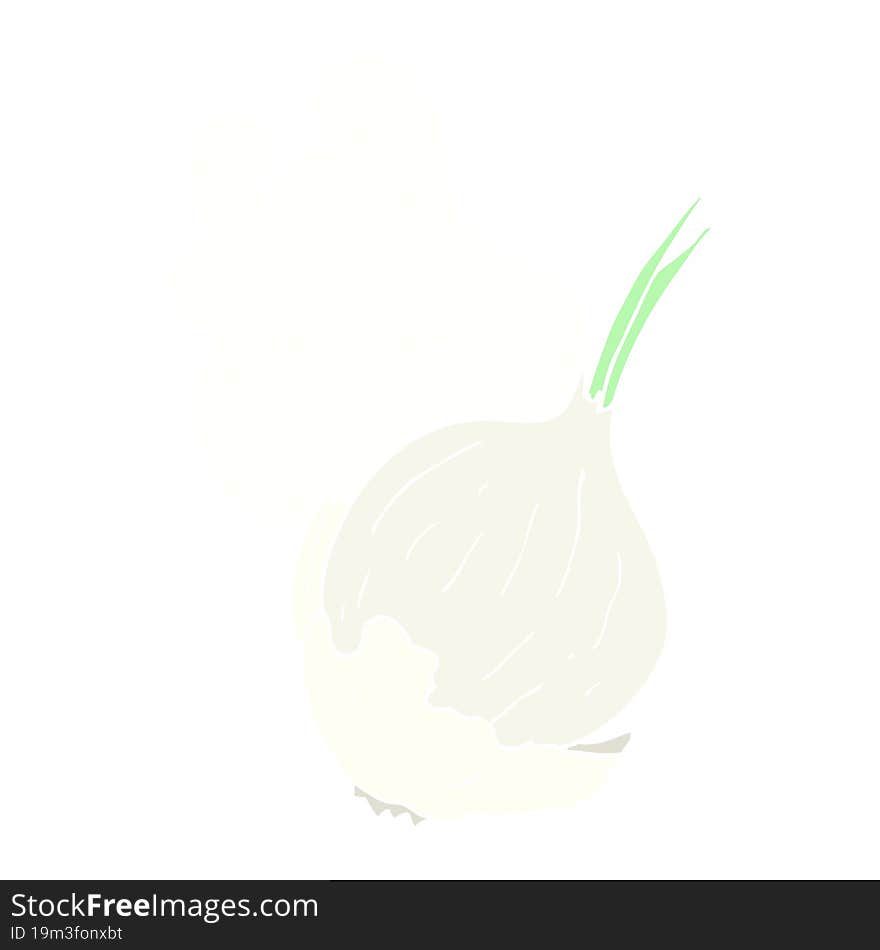 flat color illustration of a cartoon garlic