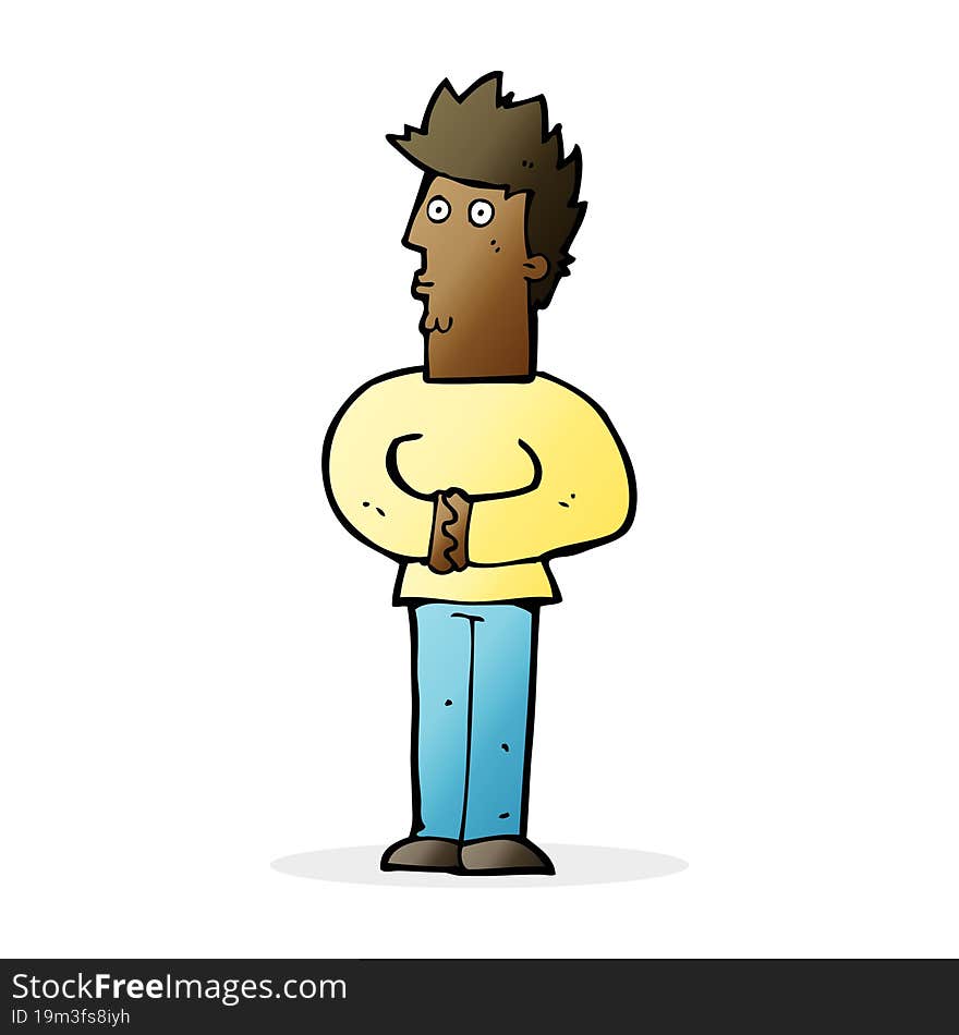 cartoon nervous man