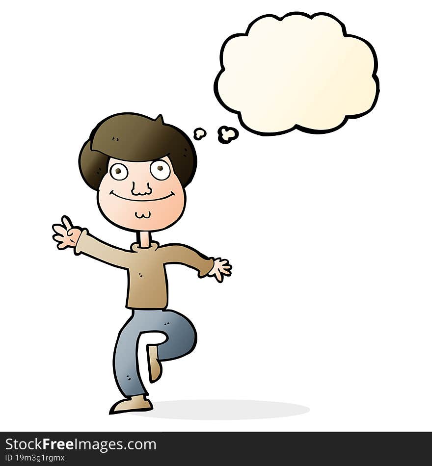 Cartoon Dancing Man With Thought Bubble