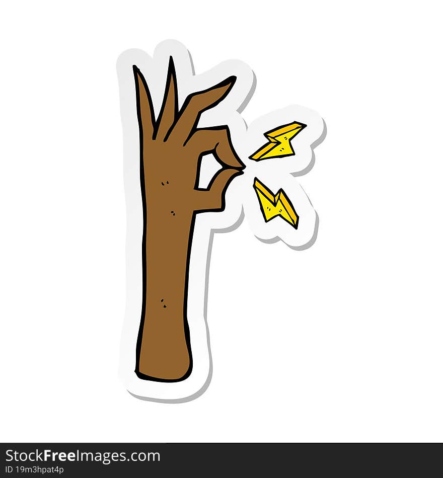 sticker of a cartoon okay hand gesture