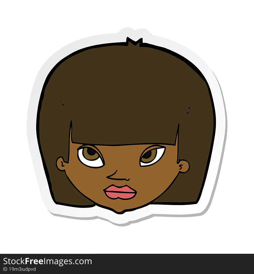 sticker of a cartoon annoyed woman