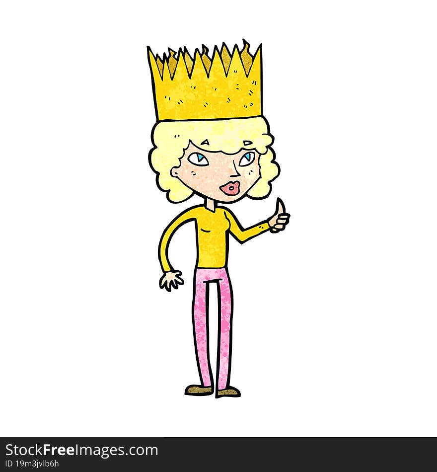 Cartoon Person Wearing Crown