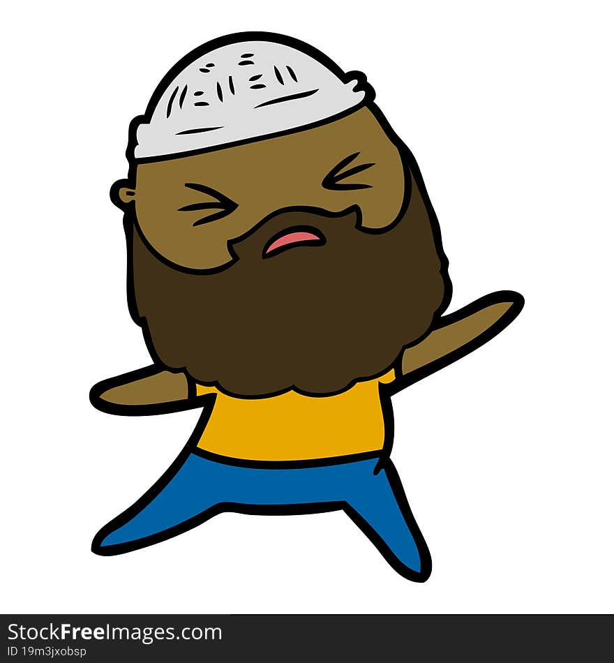 cartoon man with beard. cartoon man with beard