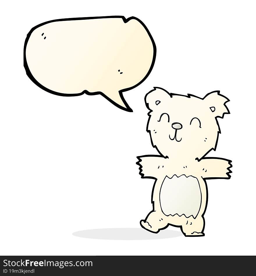 cartoon cute polar bear cub with speech bubble