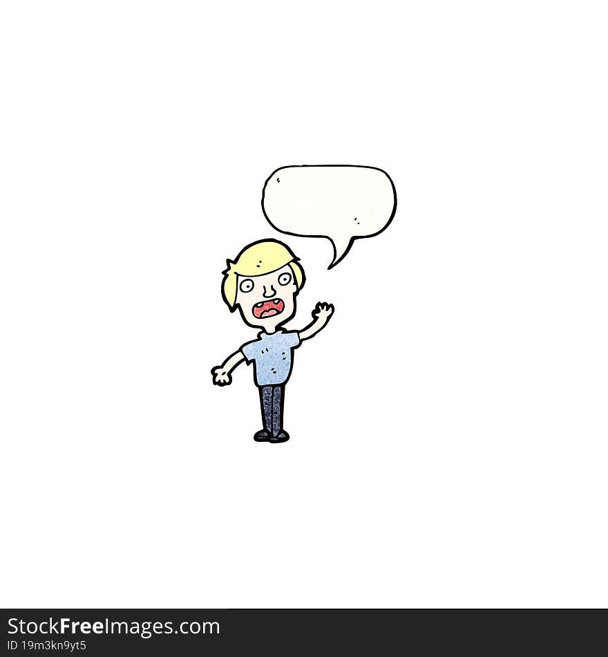 cartoon boy with speech bubble