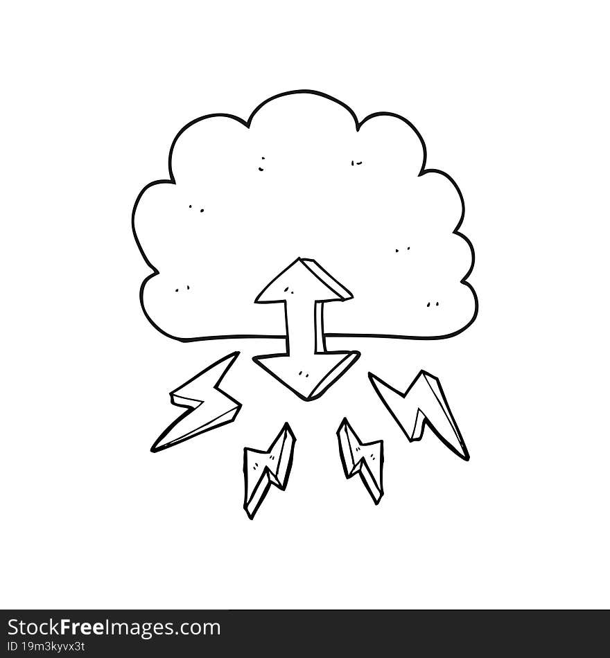 black and white cartoon digital cloud