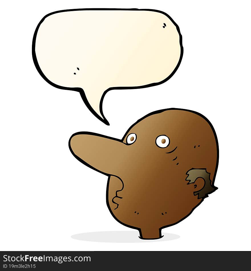 cartoon balding man with speech bubble