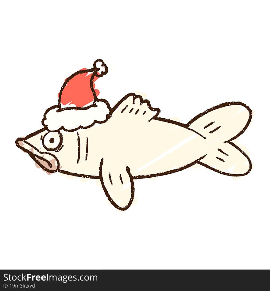 Festive Fish Chalk Drawing