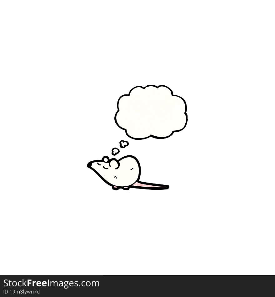 mouse with thought bubble cartoon