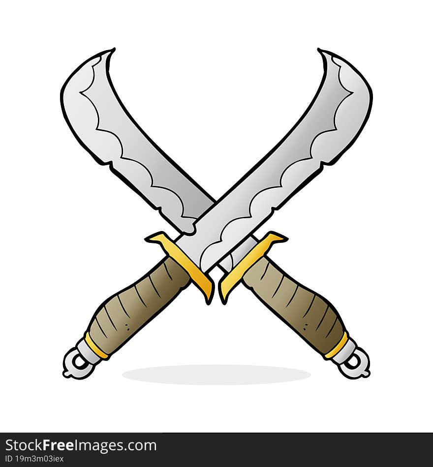 Cartoon Crossed Swords