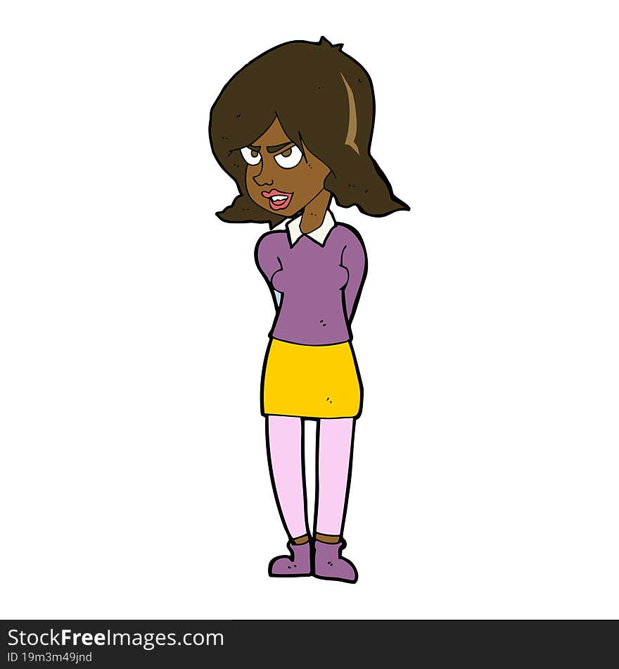 cartoon annoyed woman