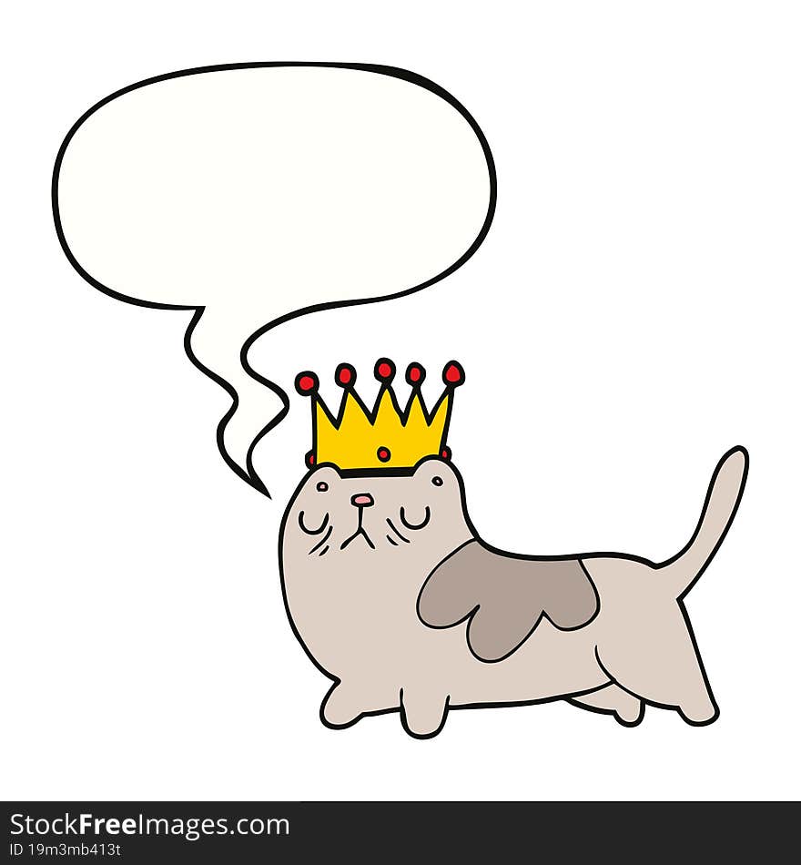 cartoon arrogant cat and speech bubble