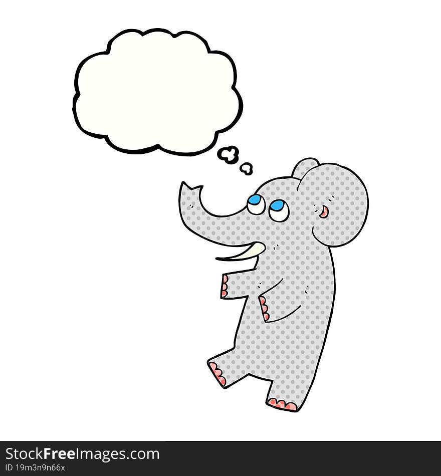 Thought Bubble Cartoon Cute Elephant