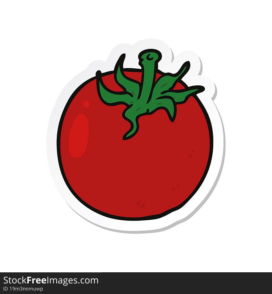 sticker of a cartoon tomato