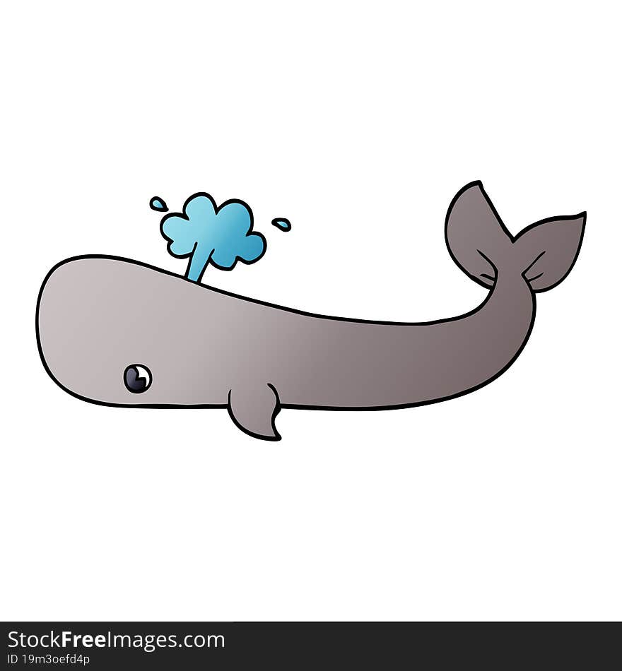 cartoon doodle whale