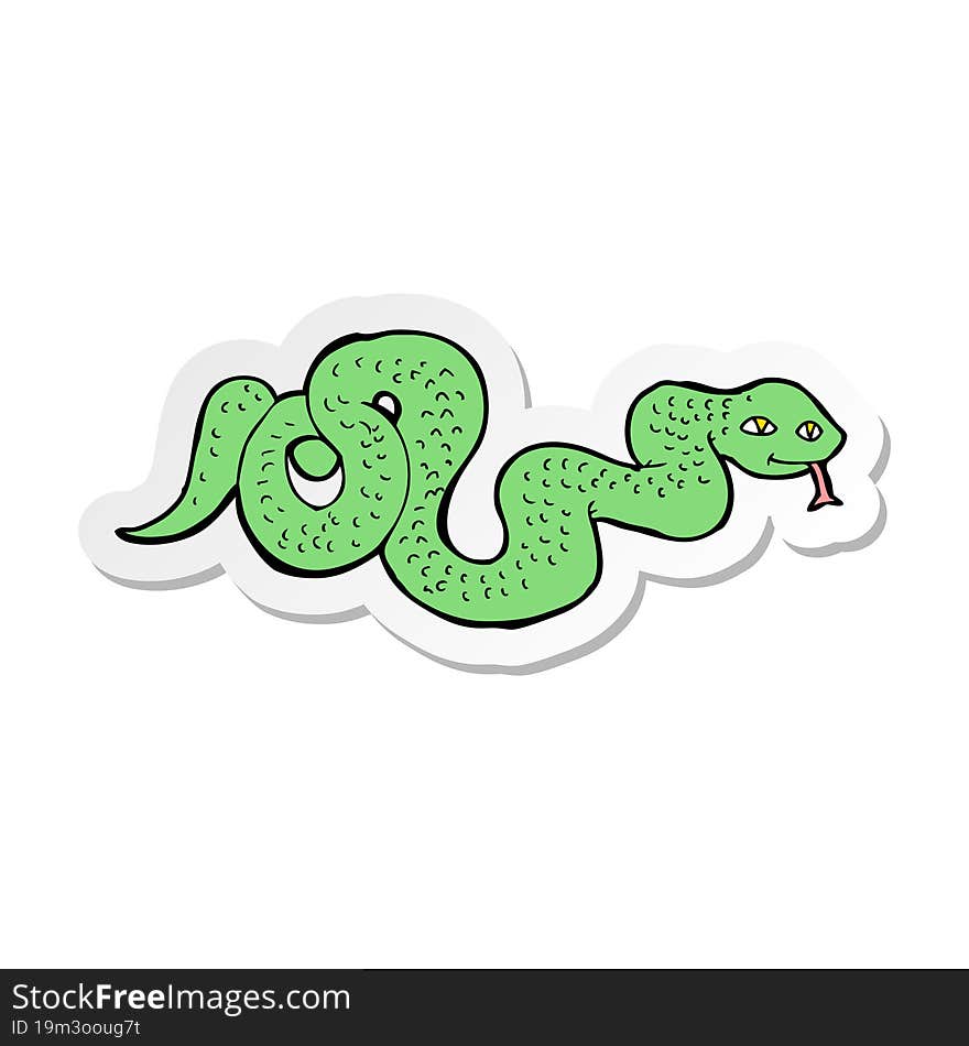 sticker of a cartoon snake