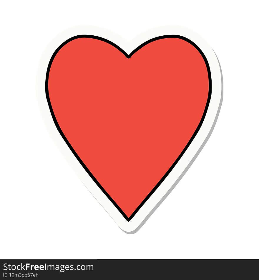 sticker of tattoo in traditional style of a heart. sticker of tattoo in traditional style of a heart