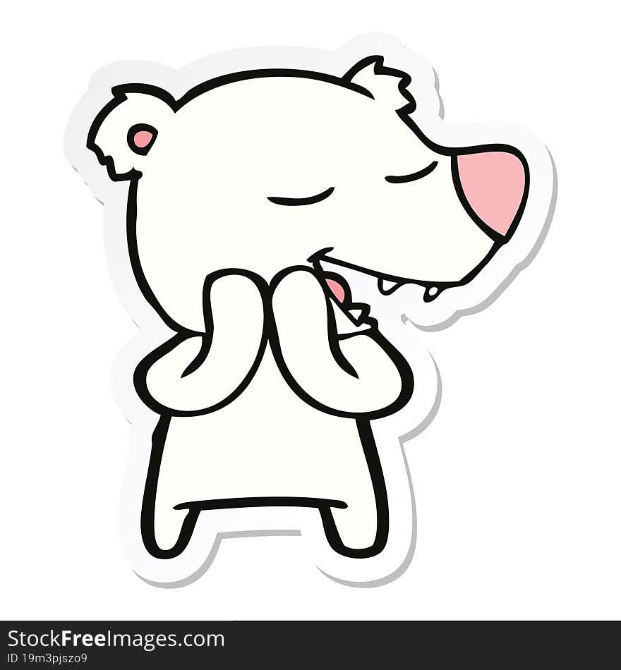 Sticker Of A Cartoon Polar Bear