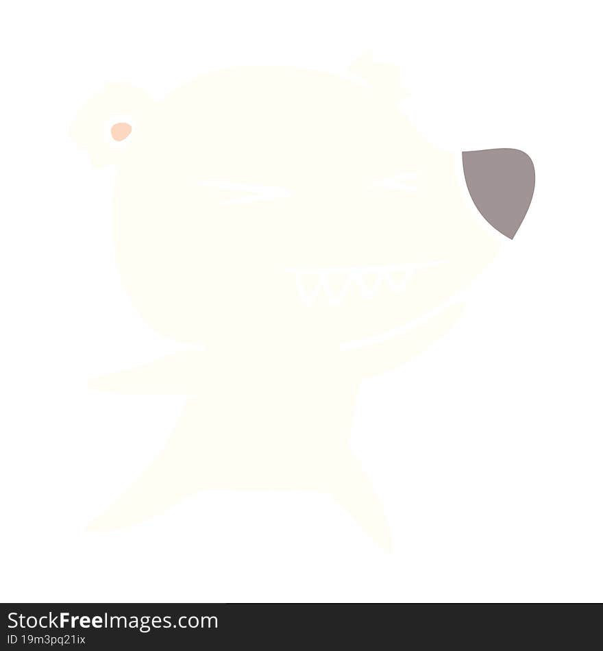 angry polar bear flat color style cartoon