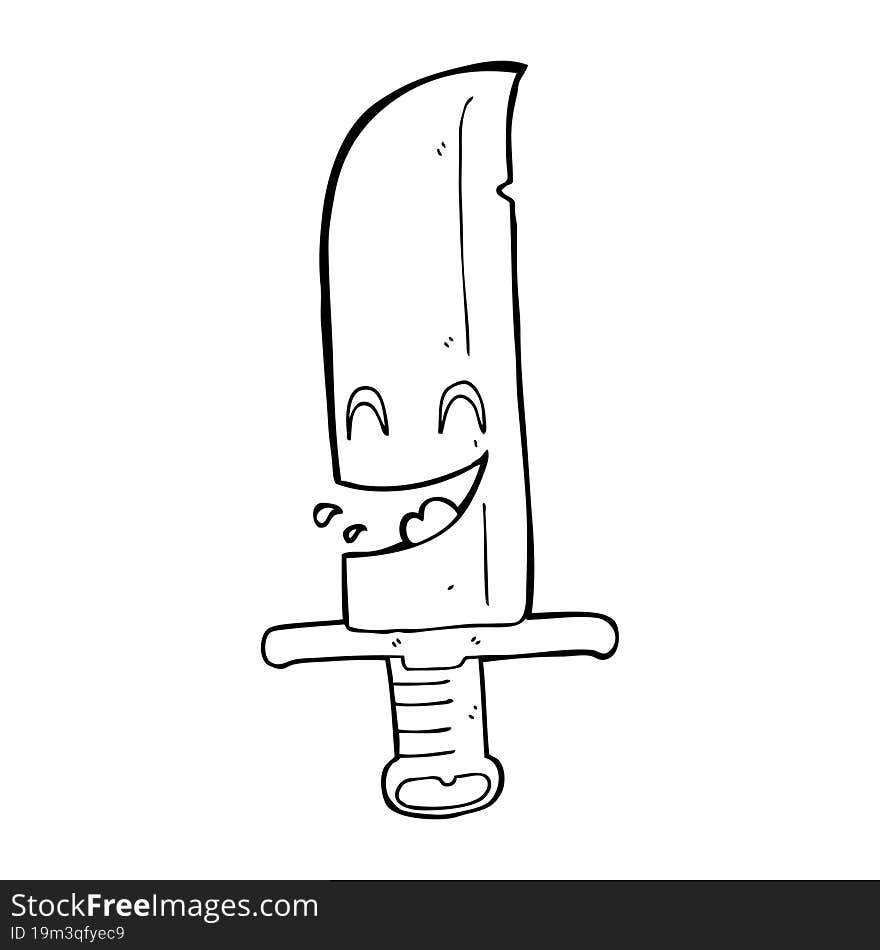 cartoon laughing knife