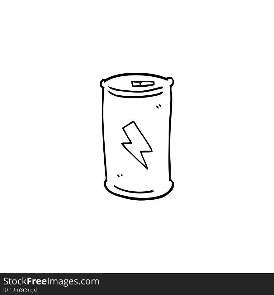 Line Drawing Cartoon Electric Battery