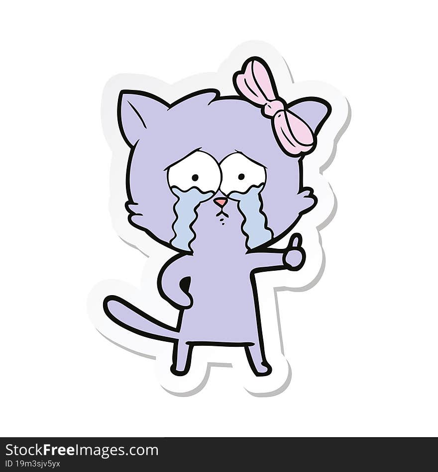 Sticker Of A Cartoon Cat