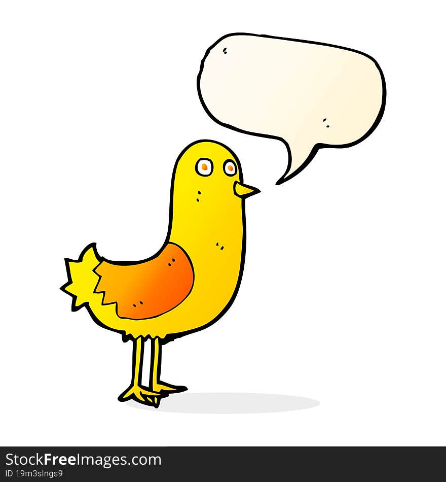 cartoon bird with speech bubble