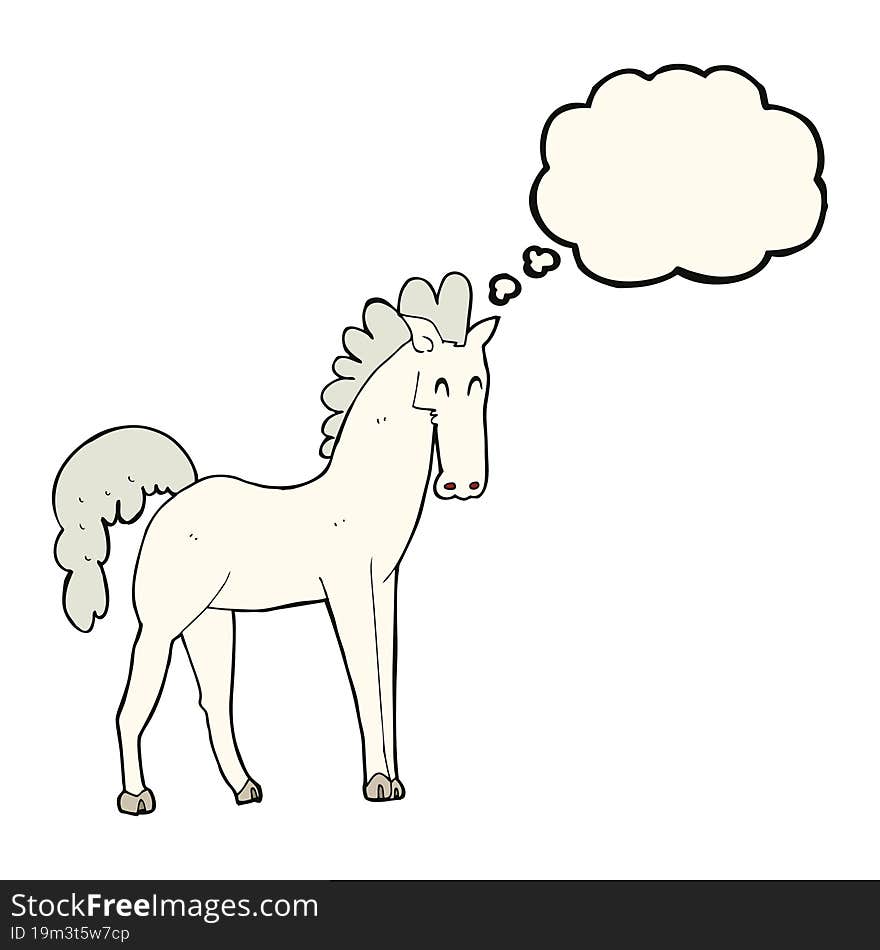 cartoon horse with thought bubble