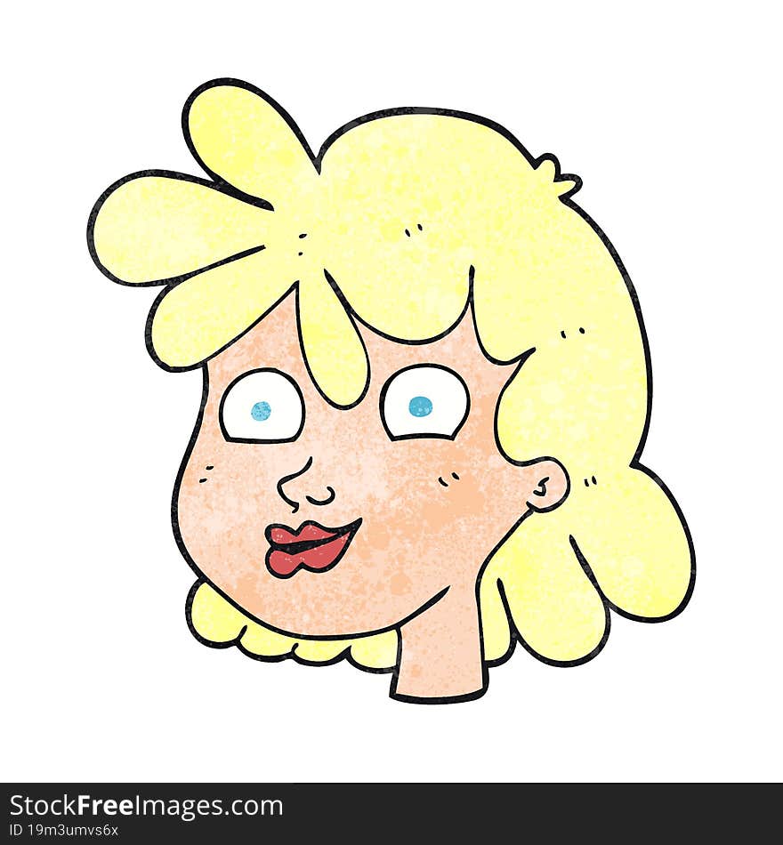 Textured Cartoon Female Face