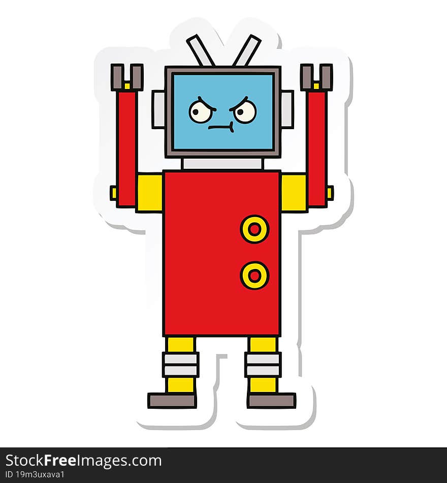 sticker of a cute cartoon robot