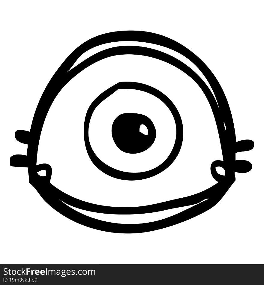 line drawing cartoon brown eye