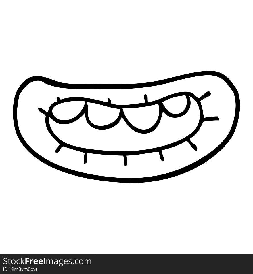 line drawing cartoon mouth