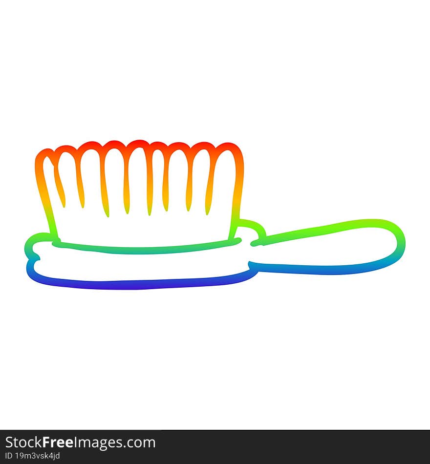 rainbow gradient line drawing hairbrush