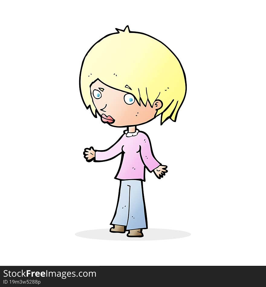 cartoon confused woman