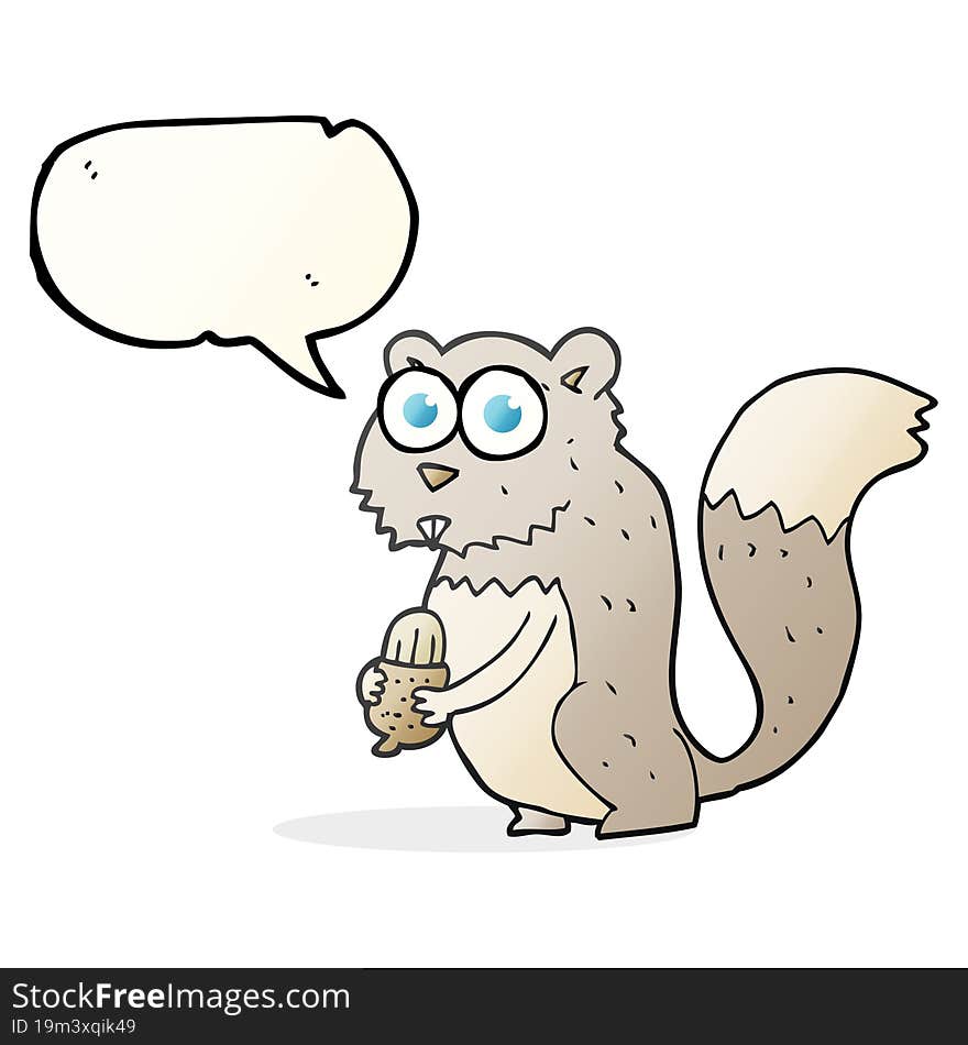 speech bubble cartoon angry squirrel with nut