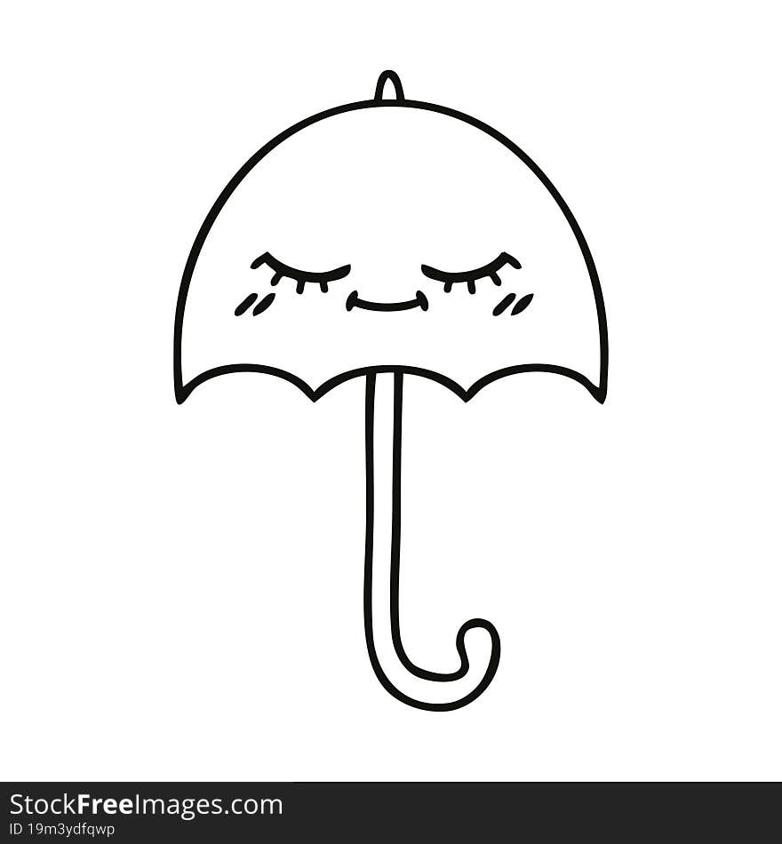 Line Drawing Cartoon Umbrella