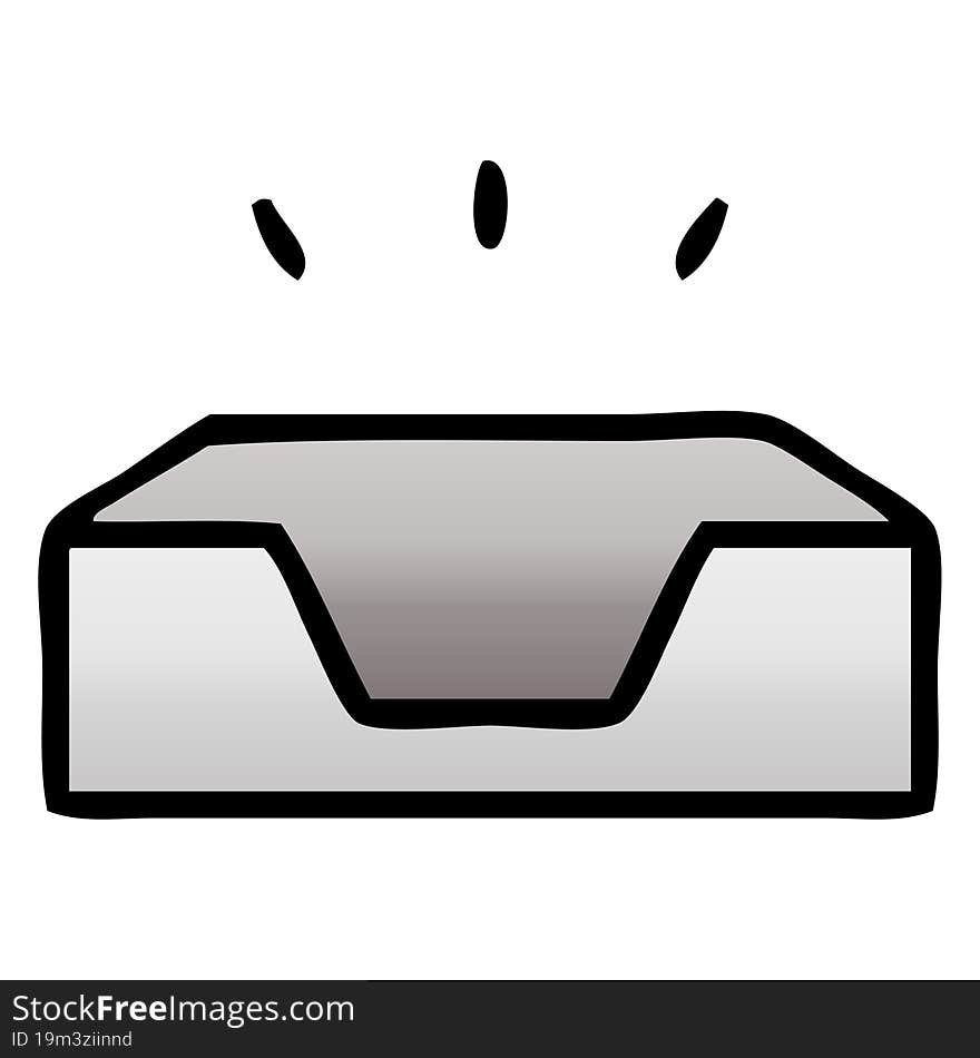 gradient shaded cartoon empty in tray